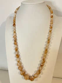 Vintage beaded graduating Necklace Sz 24"