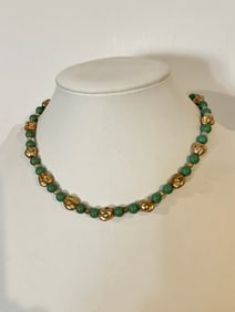Vintage Turquoise beaded Necklace Sz 16"