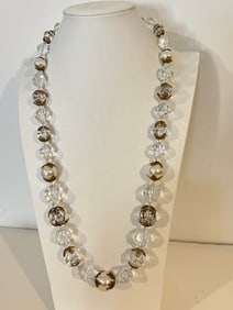 Vintage large acrylic beaded Necklace Sz 28"