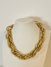 Vintage Bronzo chain link large Necklace Sz 17"