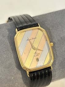 MAURICE LACROIX 18K Gold Electroplated quartz Swiss Square Wristwatch - Rare works great!!!!