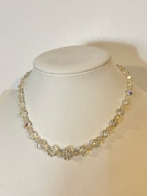 Vintage  beaded crystal Necklace Sz 14"