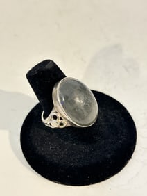 Vintage Sterling Silver tourmaline Ring sz 8