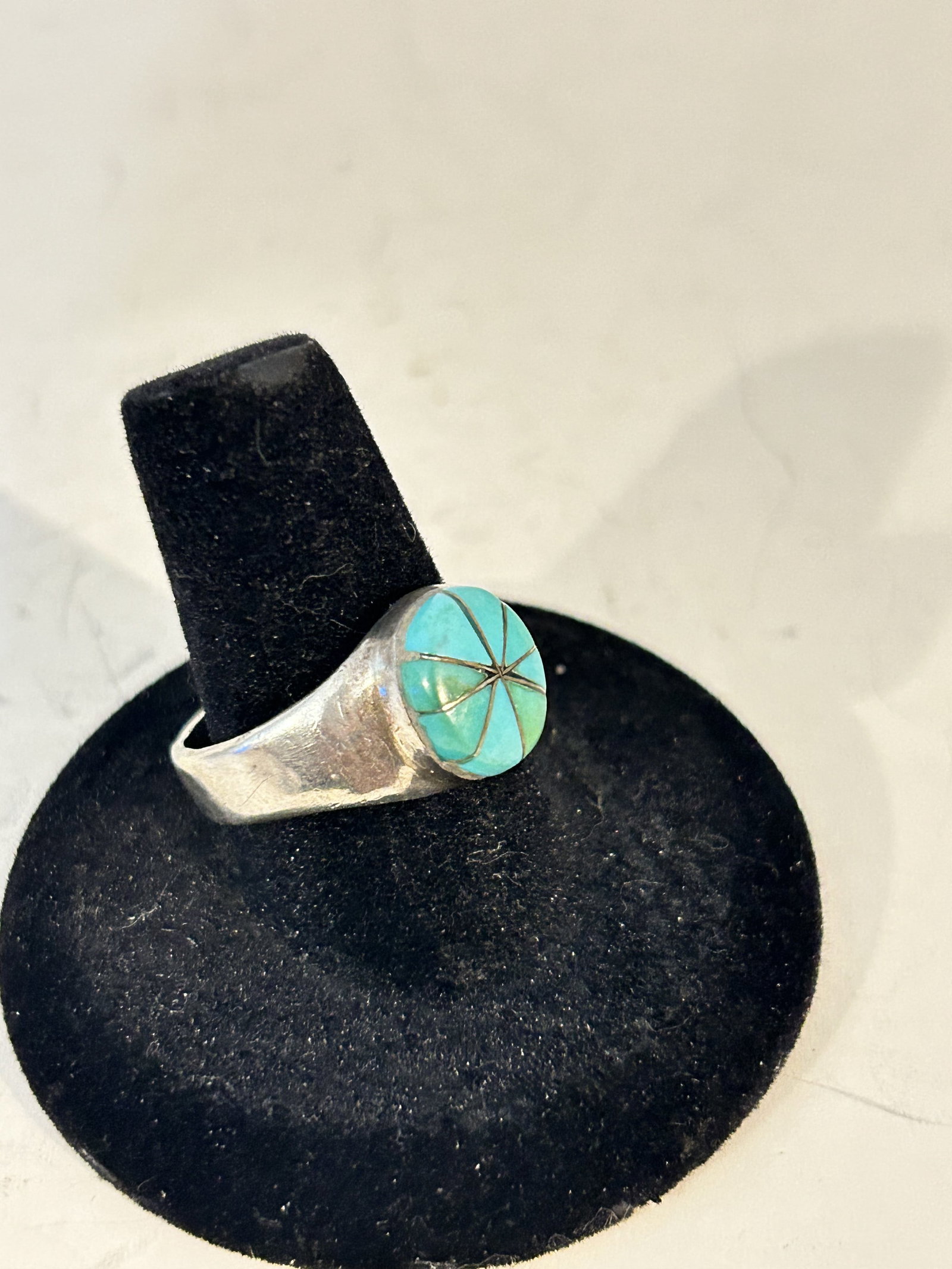 Vintage Navajo Sterling Silver Turquoise gemstone Ring sz 8.5 (1 of 5)