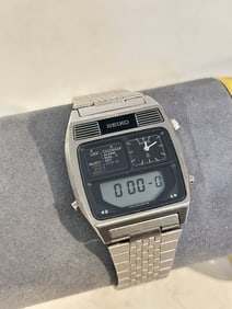 Seiko H239-5080 Ana-Digi Dual Time Chronograph Quartz LCD Watch works great!!!!