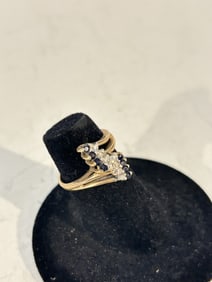 Vintage 14K diamond topaz Ring sz 5 3grams