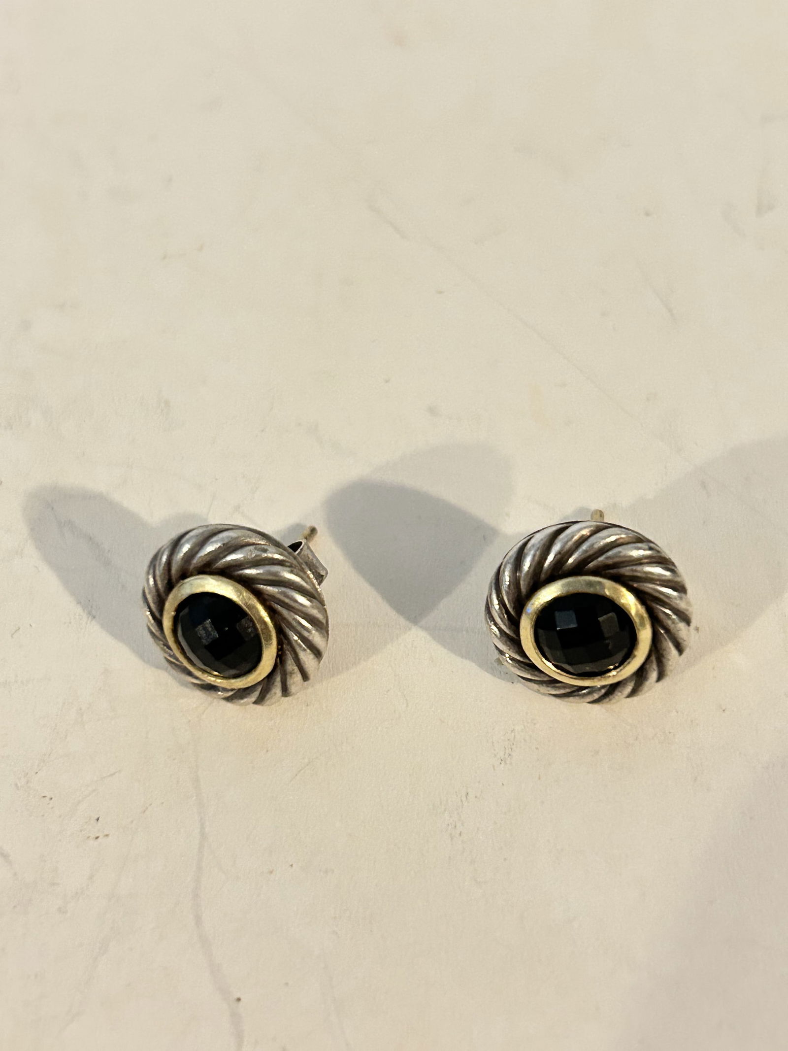 David Yurman 18K yellow Gold and Sterling Silver Amethyst Earrings (1 of 5)