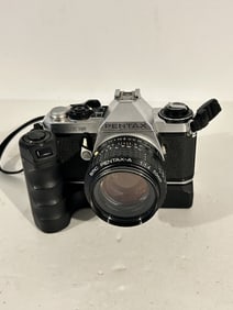 Vintage  Pentax ME Super Camera W/ Pentax-A 50mm/F1.4 rare Lens & Motor Drive/Winder works great!!!