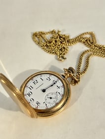 Vintage Gold Filled American Waltham 15 Jewels Size ladies Pocket Watch works great!!! Missing the