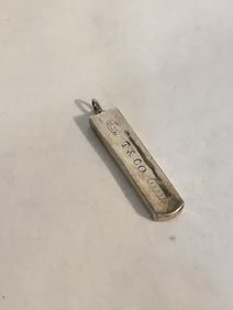 Tiffany & Co Vintage 1837 Bar Drop Dog Tag Sterling Silver Pendant 1 5/8"