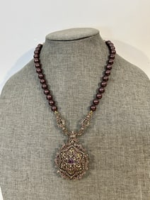 Heidi Daus Crystal Star Necklace Light Amethyst 19"