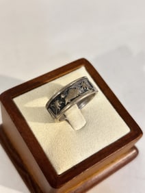 navajo sterling silver band ring sz 10