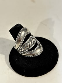 Carolyn Pollack Sterling Silver modernist Ring sz 9