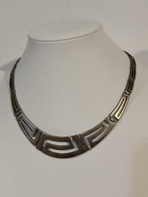 Vintage Taxco Mexico Necklace Sterling Silver choker 48 grams