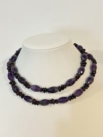 Jay King Sterling Silver Purple Amethyst Necklace sz 31"