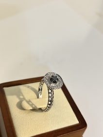 Vintage sterling Silver blue sapphire filigree  Ring sz 8