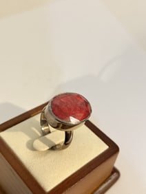 Designer Aryo Sterling Silver 925 tested Ruby Ring sz 10
