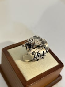 Vintage Native American Navajo Sterling Silver hopi Ring sz adjustable