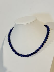 Vintage Mine Finds By Jay King Lapis Gemstone Sterling Silver Necklace 18"
