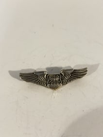 Vintage Military USAF Air Force Navigator Badge Sterling Silver Wings Pin