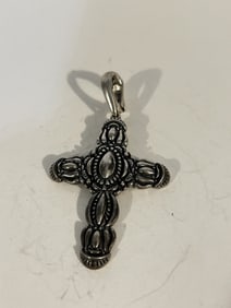 Carolyn Pollack Cross Pendant Enhancer Sterling Silver Pendant