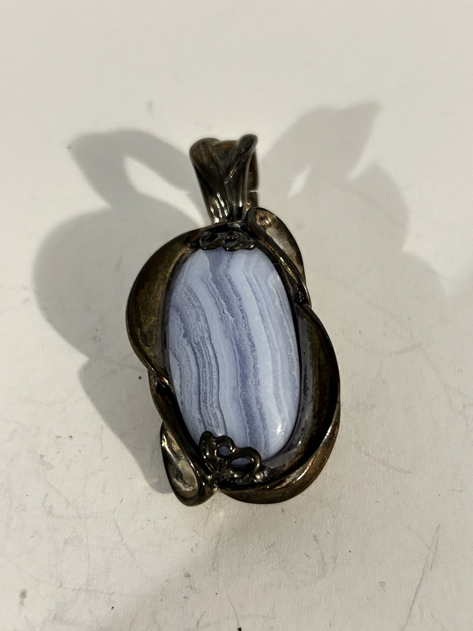 Rare Carolyn Pollack 925 Sterling Silver Agate Pendant (1 of 4)