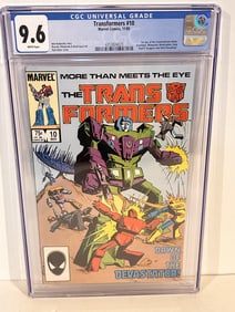Vintage Comic Book Marvel Comics Transformers #10 CGC 9.6 1st Constructicons Devastator 1985
