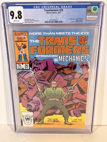 Vintage Comic Book Transformers #26 CGC 9.8 1st Appearance of the Mechanic Funeral of Optimus