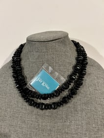 Jay King Mine Finds Beautiful Black Onyx Gemstone Sterling Silver Necklace new 4"