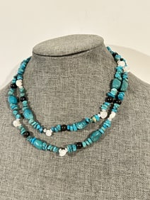 Jay King DTR Sterling Natural Turquoise Nugget Strand Necklace 36" new