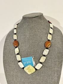 Jay King Mine Finds Rosella Opal onyx Sterling Silver Beaded 27" Necklace New Box
