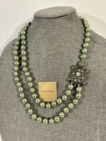 HEIDI DAUS  Simply Irresistible Turtle Necklace Swarovski Crystal Faux Pearls New