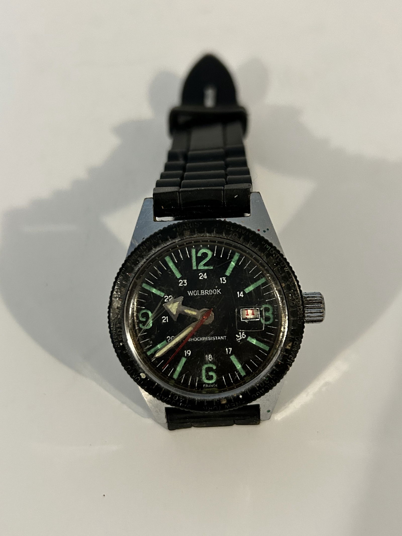 Wolbrook 1960s 'Skindiver Worldtimer' Vintage Watch Collectible Watches RARE Works good has basic (1 of 5)