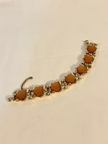 Vintage Wiess gold tone heart Bracelet Sz 7