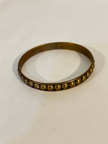 Vintage brass ribbed Bracelet Sz 7
