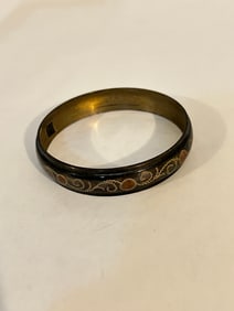 Vintage brass India etched Bracelet Sz 7