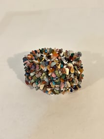 Vintage multi gem stone beaded stretch Bracelet