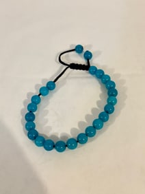 Vintage blue gem stone beaded adjustable Bracelet