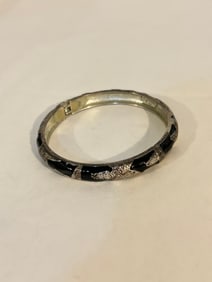 Vintage Seaquick enamel star fish hinged Bracelet Sz 7