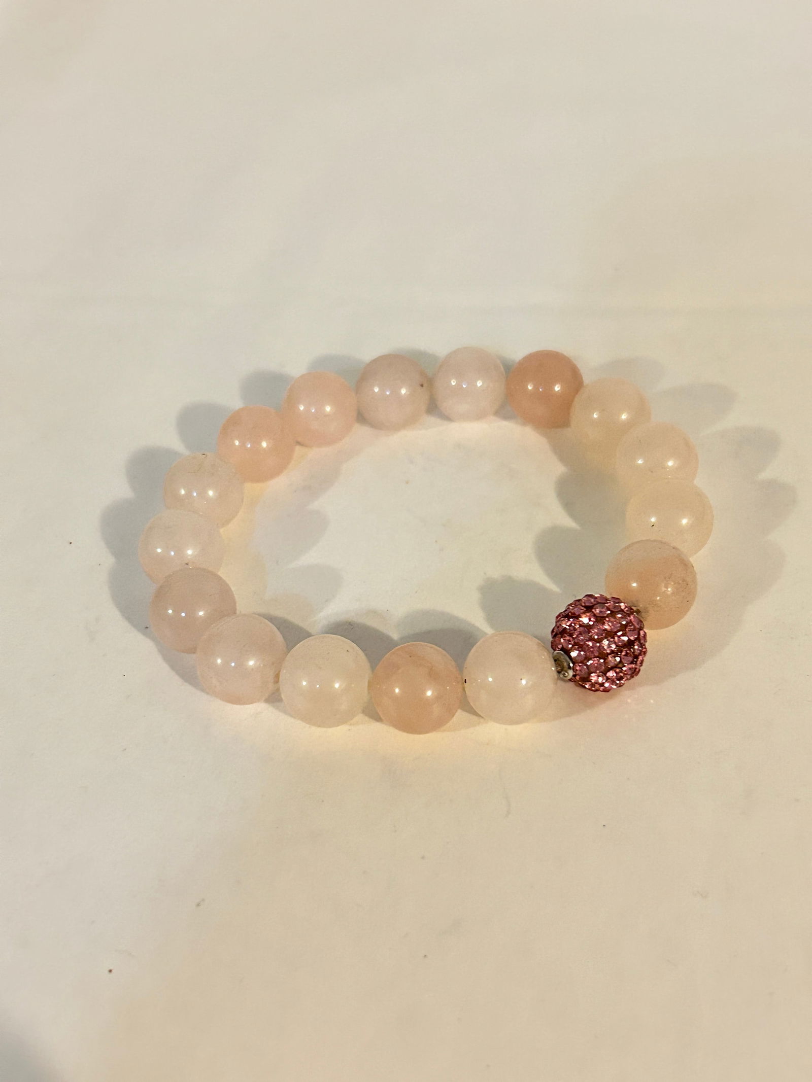 Vintage pink Amethyst beaded stretch Bracelet (1 of 4)