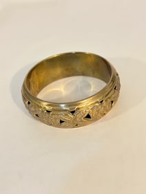 Vintage brass filigree floral Bracelet Sz 7