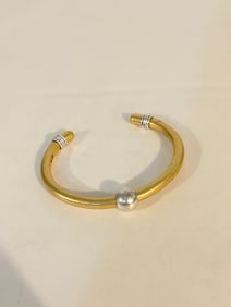 Vintage brass signed M Bracelet Sz 6