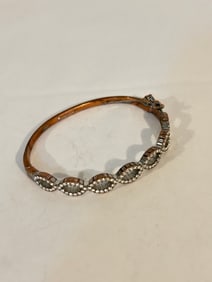 Vintage Givenchy old rhinestone hinged Bracelet Sz 7