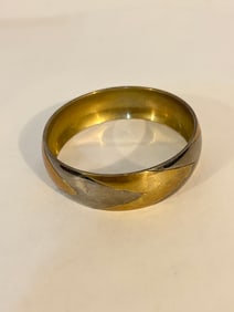 Vintage Brass wide Bracelet Sz 8