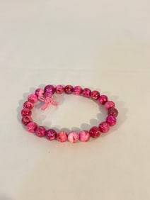 Vintage pink beaded stretch Bracelet