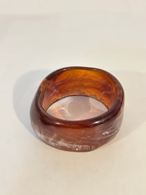 Vintage brown swirl acrylic wide Bracelet Sz 8