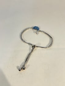 Vintage dolphin blue rhinestone adjustable Bracelet