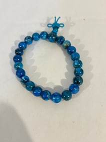 Vintage blue beaded stretch Bracelet