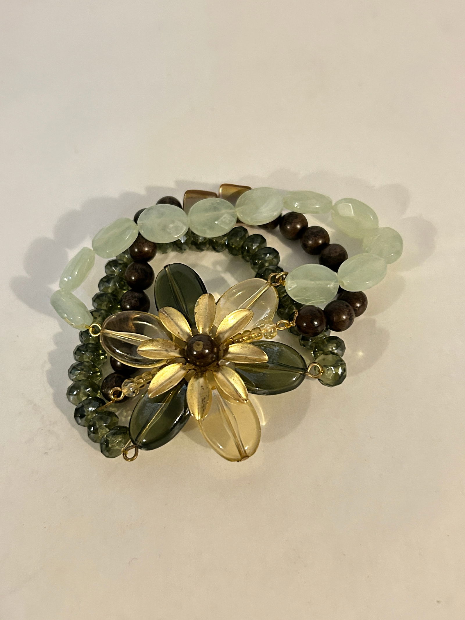 Vintage Cokie Lee flower stretch Bracelet (1 of 4)