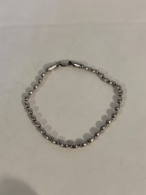 Vintage Sterling Silver beaded Italy Bracelet Sz 7